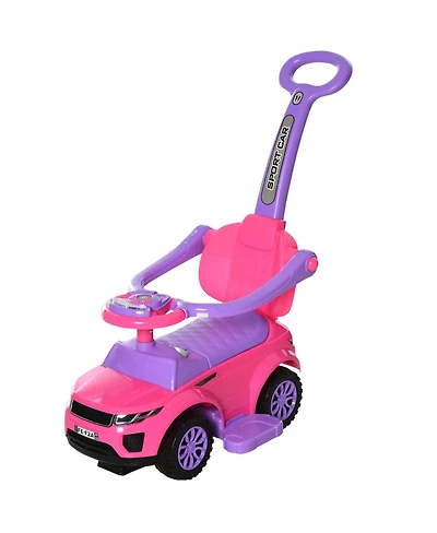 Yobtop 3-In-1 Ride On Push Car with Steering Wheel, Horn and Music, Metal, 55 lbs. Capacity, Ages 1-3 Years