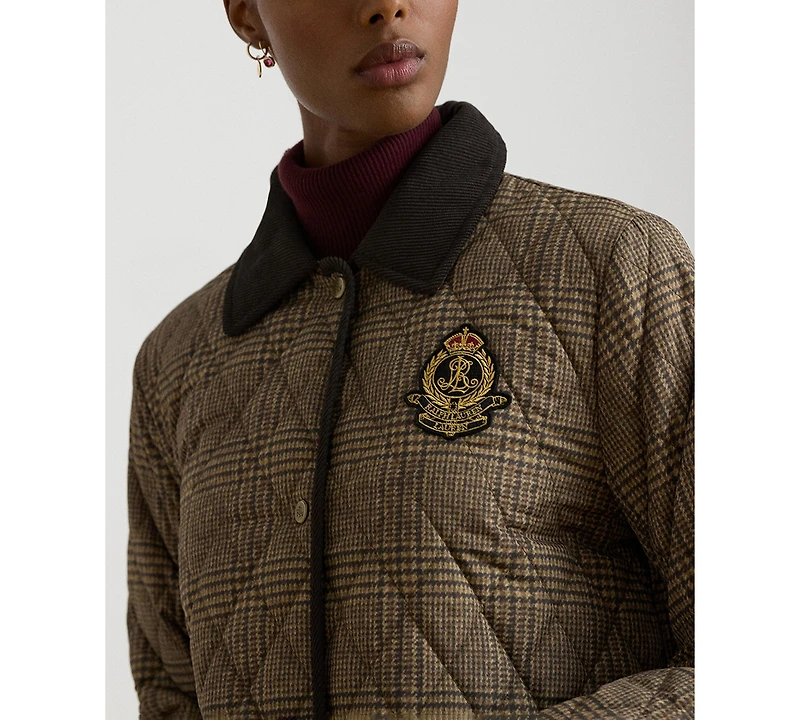 Lauren Ralph Womens Cord Collar Quilt
