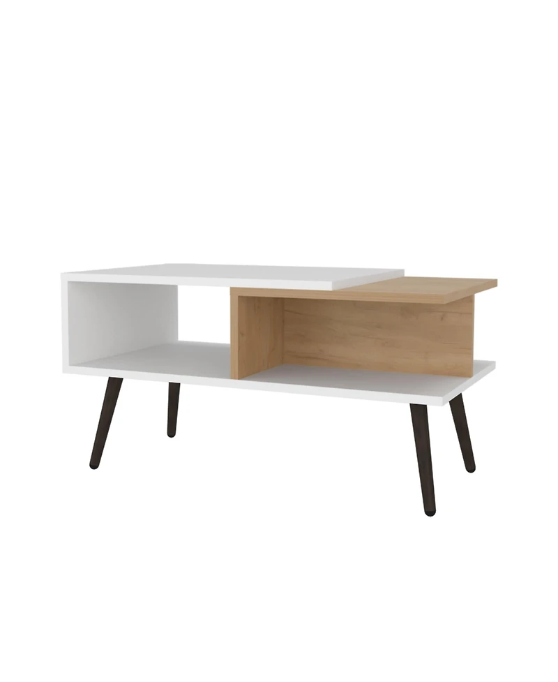 Fm Furniture Hack Berry Coffee Table with Open Storage and Conical Legs
