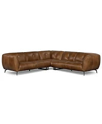 Avori Leather 3-Piece L-Shaped Sofa, Macy's Exclusive