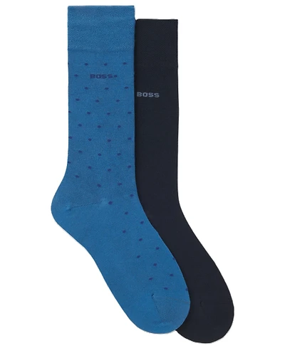 Hugo Boss Men's Mini-Dot Crew Socks, 2-Pack