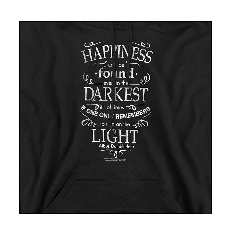 Harry Potter Men's Happiness Quote Pull-Over Hoodie