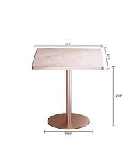 Flynama 31.5" Square Modern Tulip Dining Table with Faux Marble Sintered Stone Top