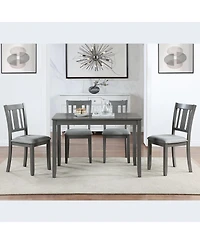 Flynama 45.5 Inch Rectangular Wooden Dining Table, Solid Wood Frame Mdf Veneer 4-Person Kitchen Table