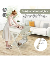 Baby Diaper Changing Table with Water Basin Wheel