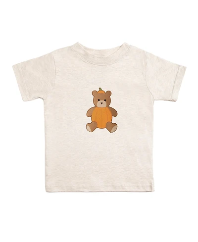 Sweet Wink Little Boys Pumpkin Teddy Bear Patch Short Sleeve T-Shirt