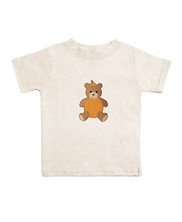 Sweet Wink Little Boys Pumpkin Teddy Bear Patch Short Sleeve T-Shirt