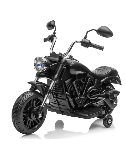 homfan 12V Electric Motorcycle with Removable Training Wheels Ride-On Toy, 66 lbs Capacity, Ages 3-5