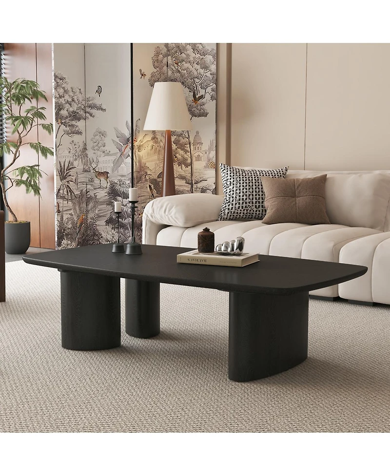 Streamdale Furniture 51.2" Mdf and Ash Veneer Rustic Coffee Table
