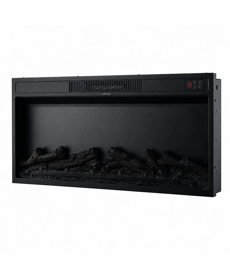 Mondawe 36" Recessed Electric Fireplace Insert with 12 Flame Colors, 750W/1500W Heater, Remote Control and Timer