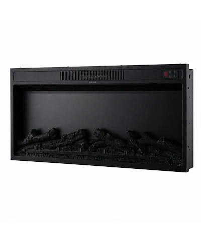 Mondawe 36" Recessed Electric Fireplace Insert with 12 Flame Colors, 750W/1500W Heater, Remote Control and Timer
