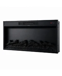 Mondawe 36" Recessed Electric Fireplace Insert with 12 Flame Colors, 750W/1500W Heater, Remote Control and Timer