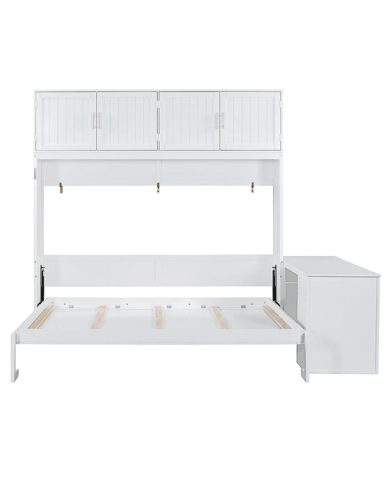Streamdale Furniture Queen Murphy Bed with Desk, Storage Shelves and Cabinets