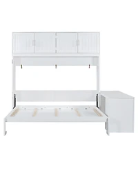 Streamdale Furniture Queen Murphy Bed with Desk, Storage Shelves and Cabinets
