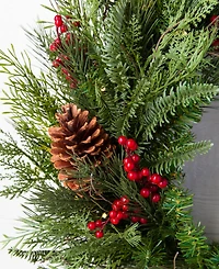 Balsam Hill 34" Outdoor Berry Pine Pre-Lit Wreath