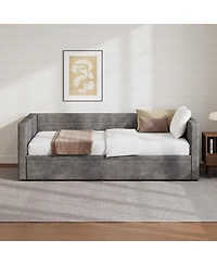 Streamdale Furniture Twin Upholstered Daybed with Pop-Up Trundle, Twin to King