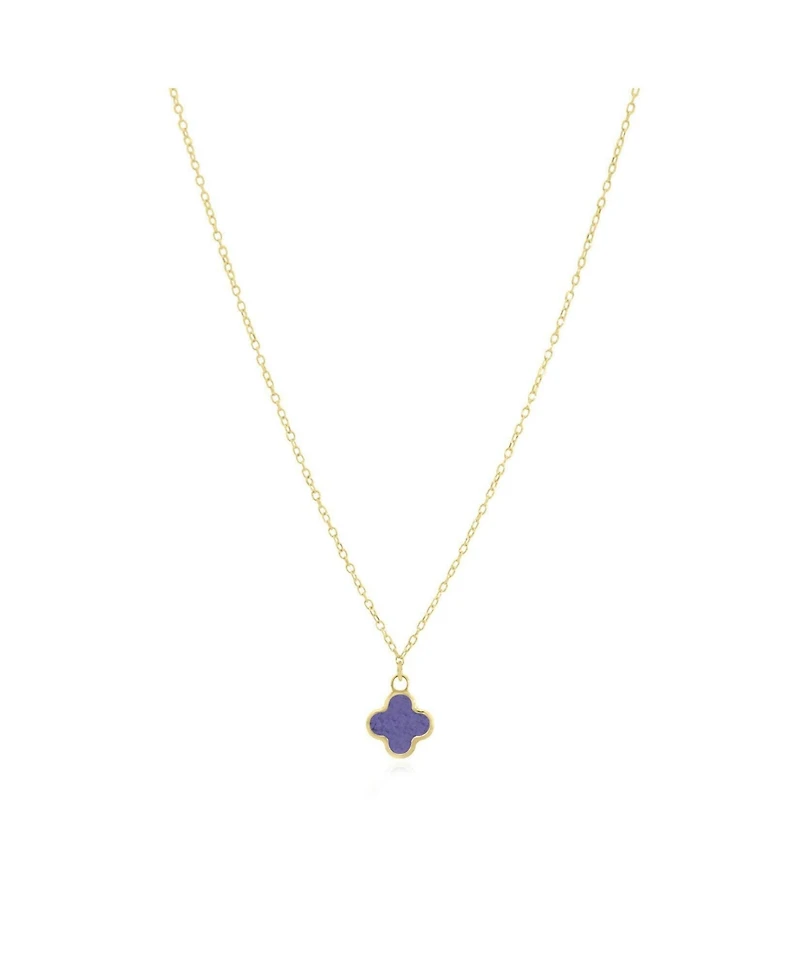 The Lovery Mini Amethyst Single Clover Necklace 14K Gold