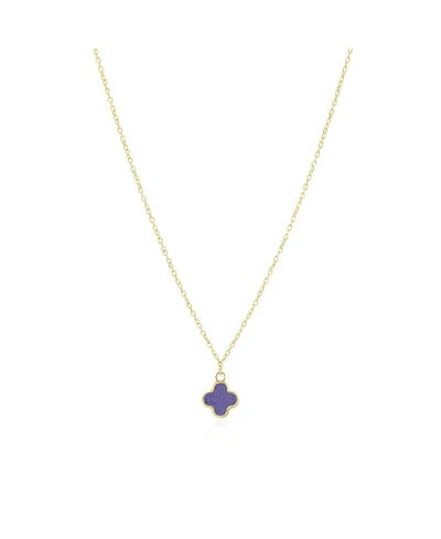 The Lovery Mini Amethyst Single Clover Necklace 14K Gold