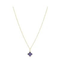 The Lovery Mini Amethyst Single Clover Necklace 14K Gold