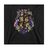 Harry Potter Men's Hogwarts Floral Foliage Crest Pull-Over Hoodie