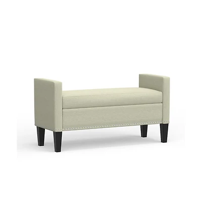 Glenwillow Home Storage Bench with Arms, Nailhead Trim