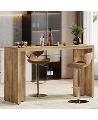 Tribesigns 55.12 Inch Faux Marble Finished Modern Home Bar Table