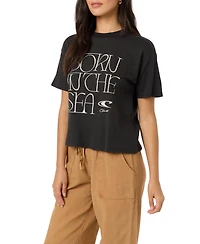 O'Neill Women's Born The Sea Easy Tee Graphic Relaxed-Fit T-Shirt