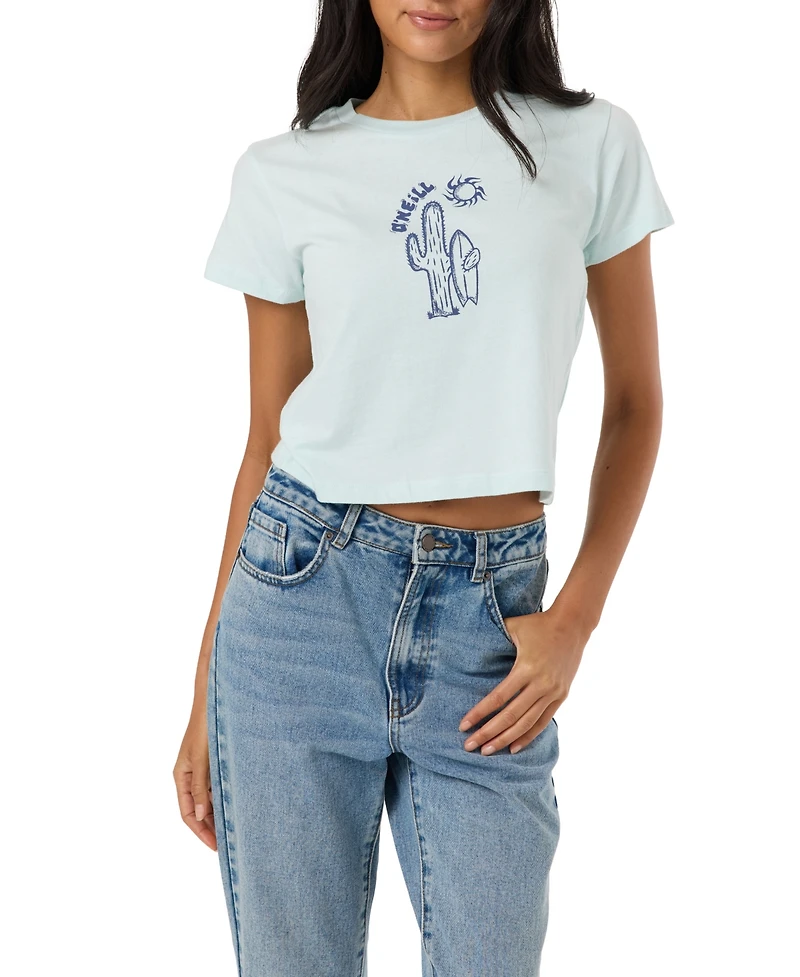 O'Neill Women's Desert Sun Graphic Cropped Fitted Top