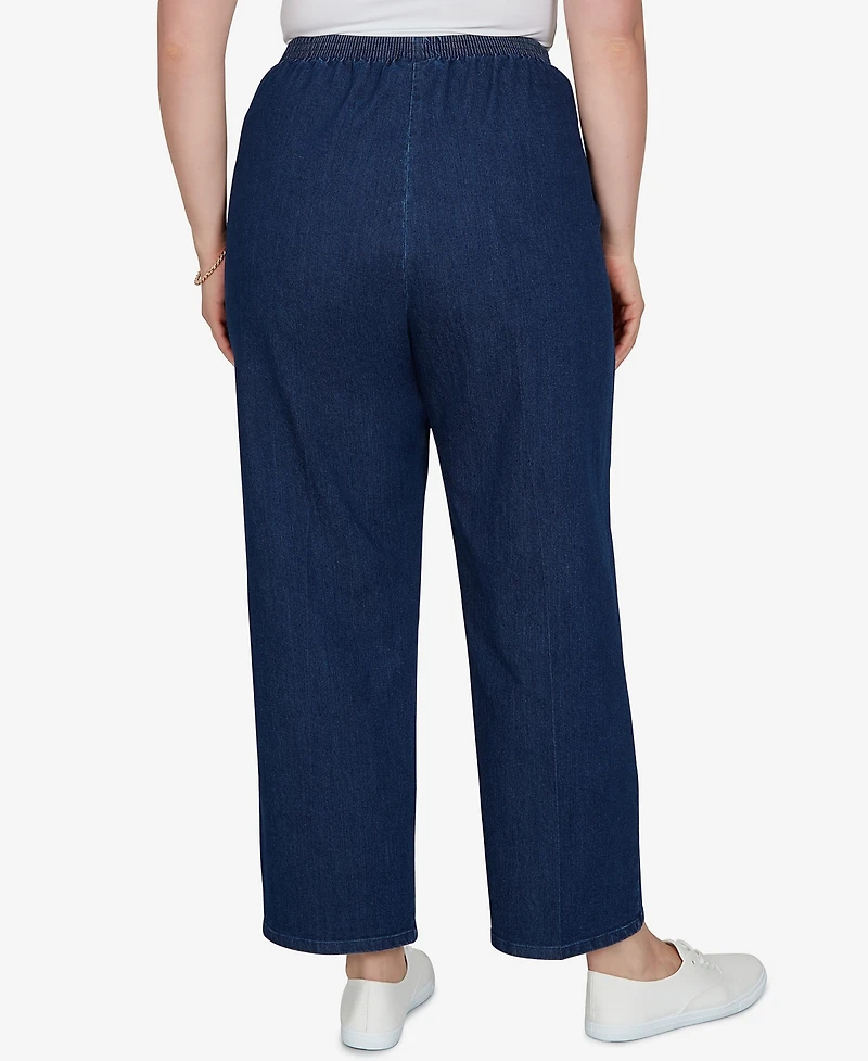 Alfred Dunner Plus Pull-On Mid-Rise Denim Pants