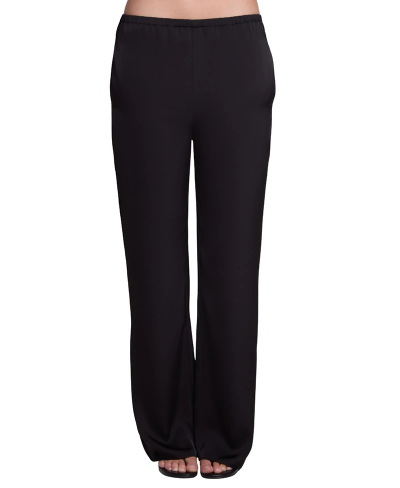 Leau Women's Soho Satin Straight Leg Pants
