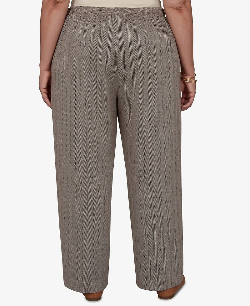 Alfred Dunner Plus Pull-On Pinstripe Mid-Rise Pants