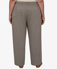 Alfred Dunner Plus Pull-On Pinstripe Mid-Rise Pants
