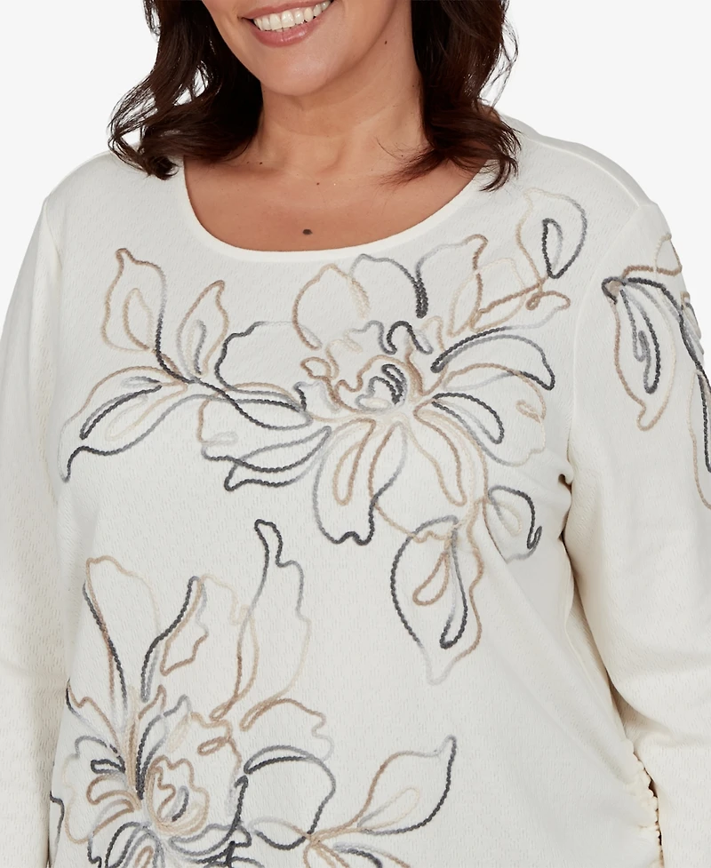 Alfred Dunner Plus Floral 3/4-Sleeve Top