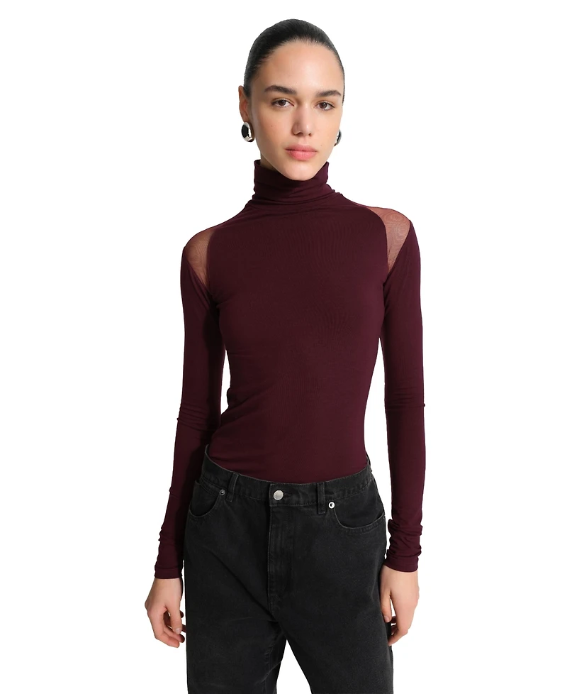 Marcella Women's Maria Long-Sleeve Asymmetric Cutout Top