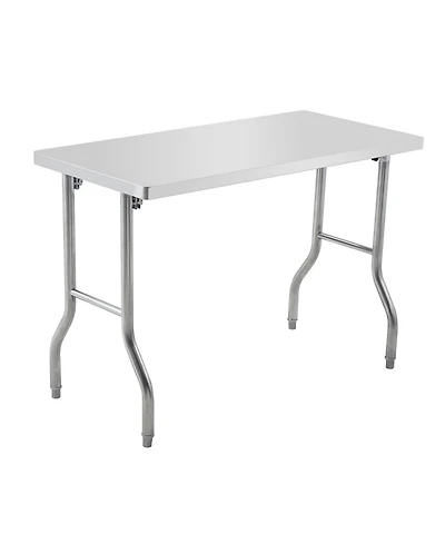 gaomon 48" Foldable Stainless Steel Outdoor Table with Adjustable Feet, Portable Worktable
