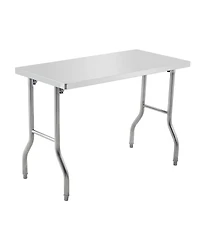 gaomon 48" Foldable Stainless Steel Outdoor Table with Adjustable Feet, Portable Worktable