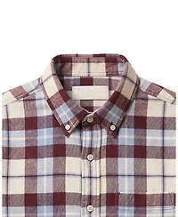 Hope & Henry Little and Big Boys' Organic Long Sleeve Flannel Button Down Shirt