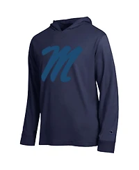 Champion Men's Navy Ole Miss Rebels Tonal All-Star Long Sleeve Hooded T-Shirt