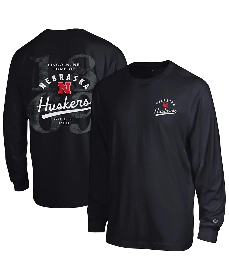 Champion Men's Nebraska Huskers Laminated All-Star Screen Print Long Sleeve T-Shirt