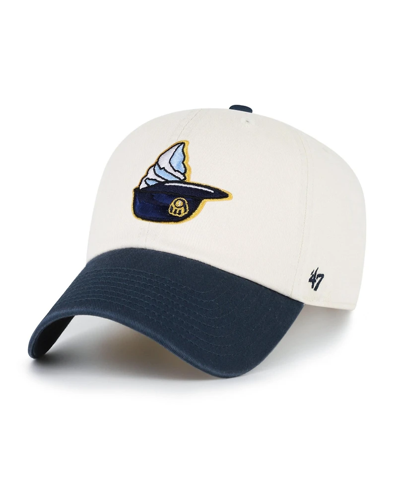 '47 Brand Milwaukee Brewers Single Swirl Ice Cream Helmet 2.0 Clean Up Adjustable Cotton Hat