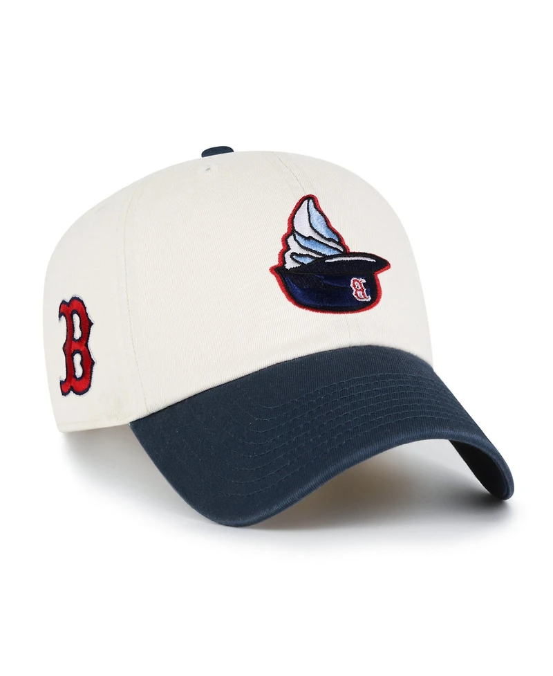 '47 Brand Men's Natural Boston Red Sox Single Swirl Ice Cream Helmet 2.0 Clean Up Adjustable Hat