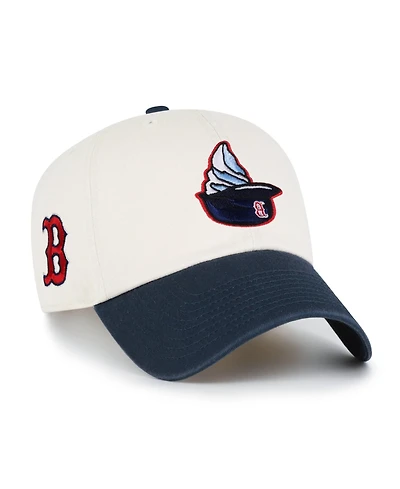 '47 Brand Men's Natural Boston Red Sox Single Swirl Ice Cream Helmet 2.0 Clean Up Adjustable Hat