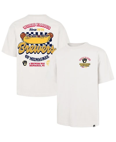 '47 Brand Men's Cream Milwaukee Brewers Glizzy T-Shirt