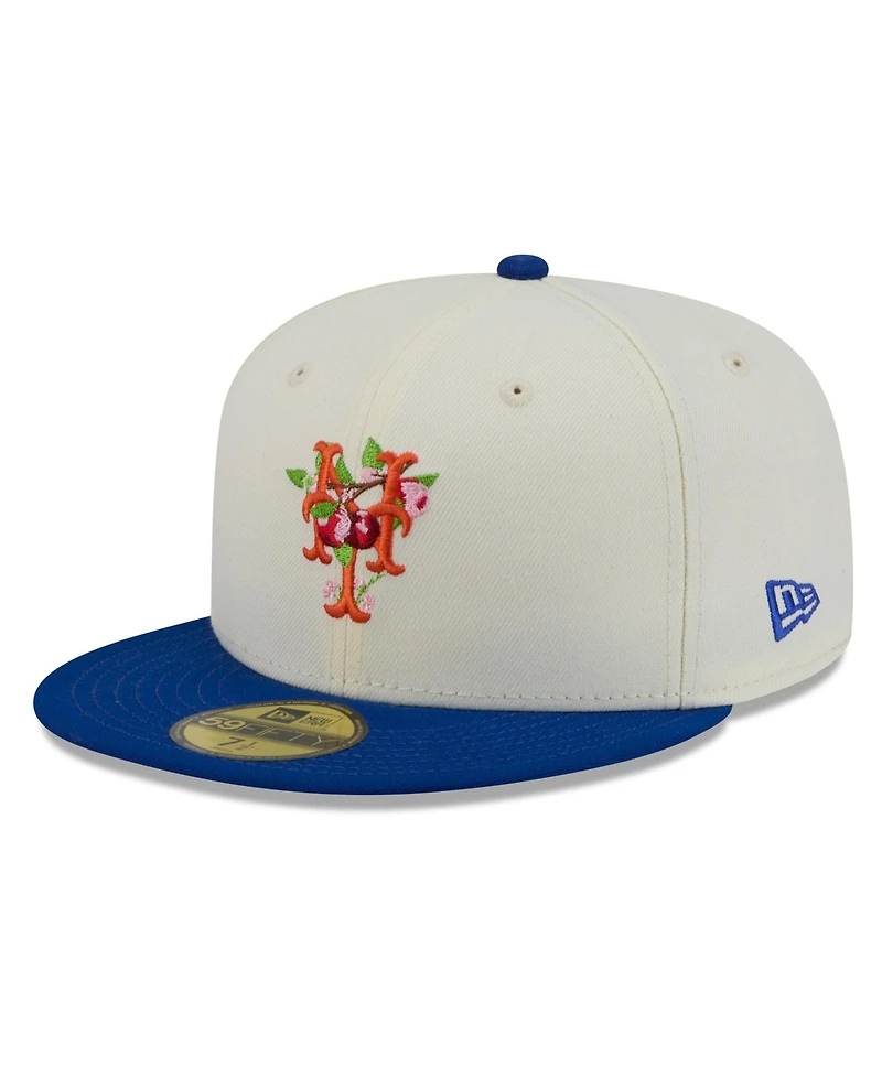 New Era Men's White/Royal York Mets Blossom 59FIFTY Fitted Hat