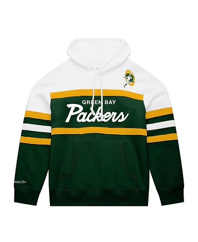 Mitchell & Ness Men's White/Green Bay Packers Big Tall Head Coach Hoodie