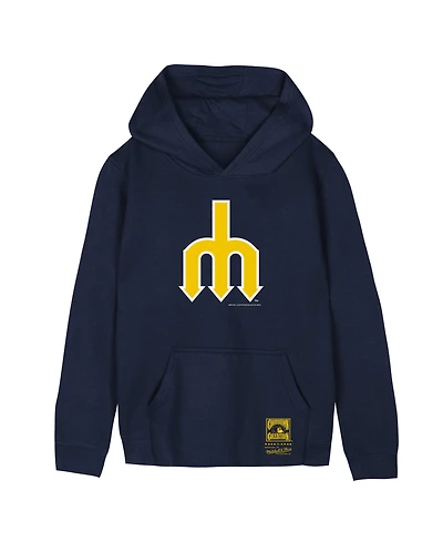 Mitchell & Ness Big Boys and Girls Navy Seattle Mariners Retro Logo Hoodie