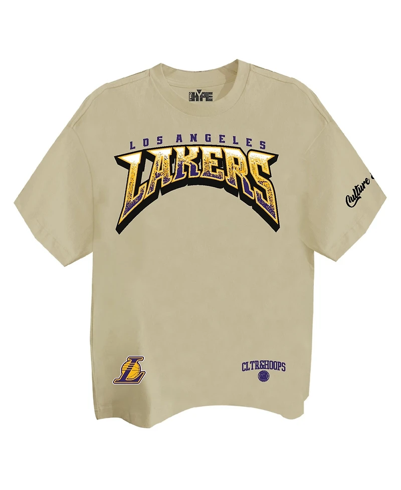 Two Hype Men's Los Angeles Lakers Drip Dime Elevated Drop-Shoulder Crew-Neck T-Shirt