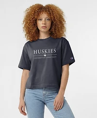 Champion Women's UConn Huskies Cropped Wordmark T-Shirt