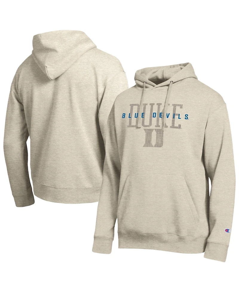 Champion Men's Duke Blue Devils All-Star Neutral Stack Fleece-Lined Distressed-Graphic Relaxed-Fit Hoodie