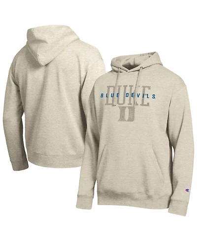 Champion Men's Duke Blue Devils All-Star Neutral Stack Fleece-Lined Distressed-Graphic Relaxed-Fit Hoodie